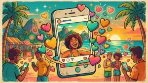Ilustração vintage sobre por que comprar curtidas no Instagram é tendência
