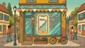 Ilustração vintage colorida representando o crescimento seguro e a autoridade ao comprar seguidores reais no Instagram.