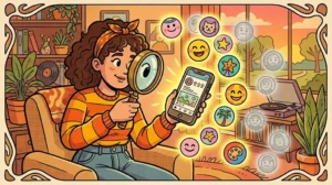 Ilustração vintage sobre como identificar seguidores reais no Instagram